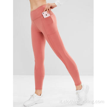 Leggings da palestra con pannello a maglie nere